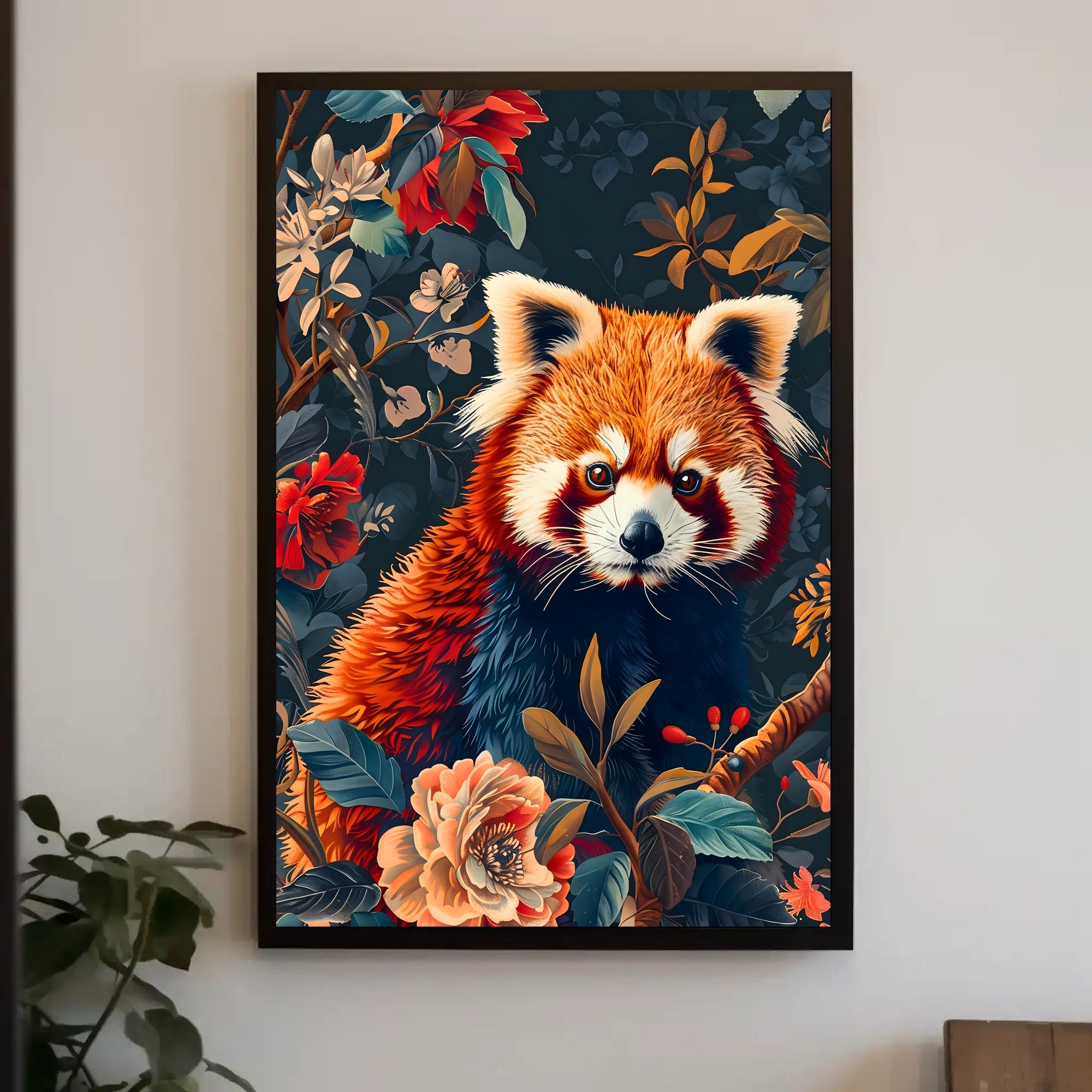 Red Panda Nature Whimsy: Stunning Vibrant Animal Poster