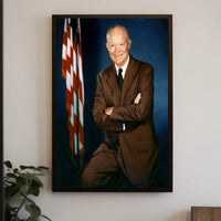 Presidential Pose with Flag – Dwight D. Eisenhower Poster