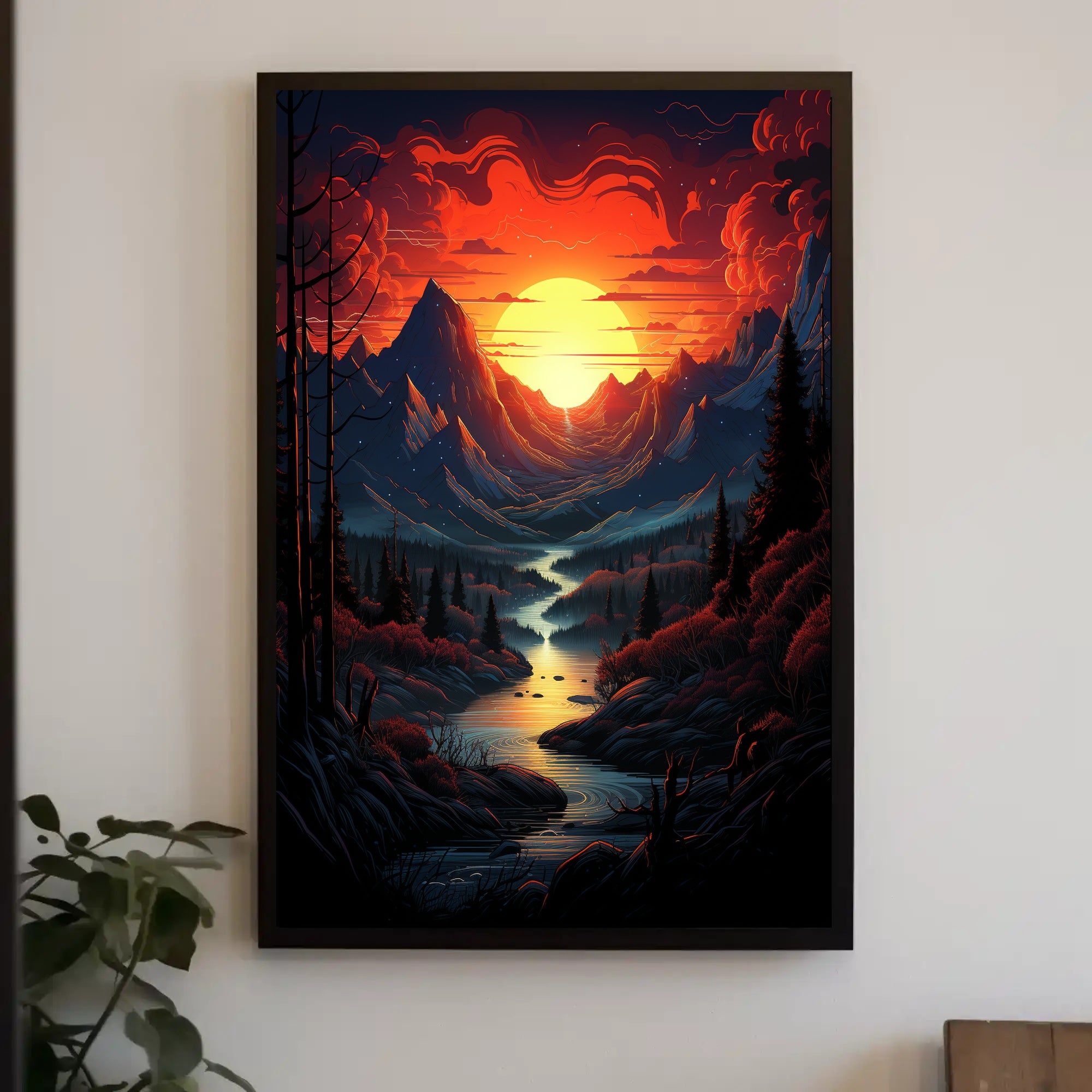 Radiant Mountain Sunset Poster