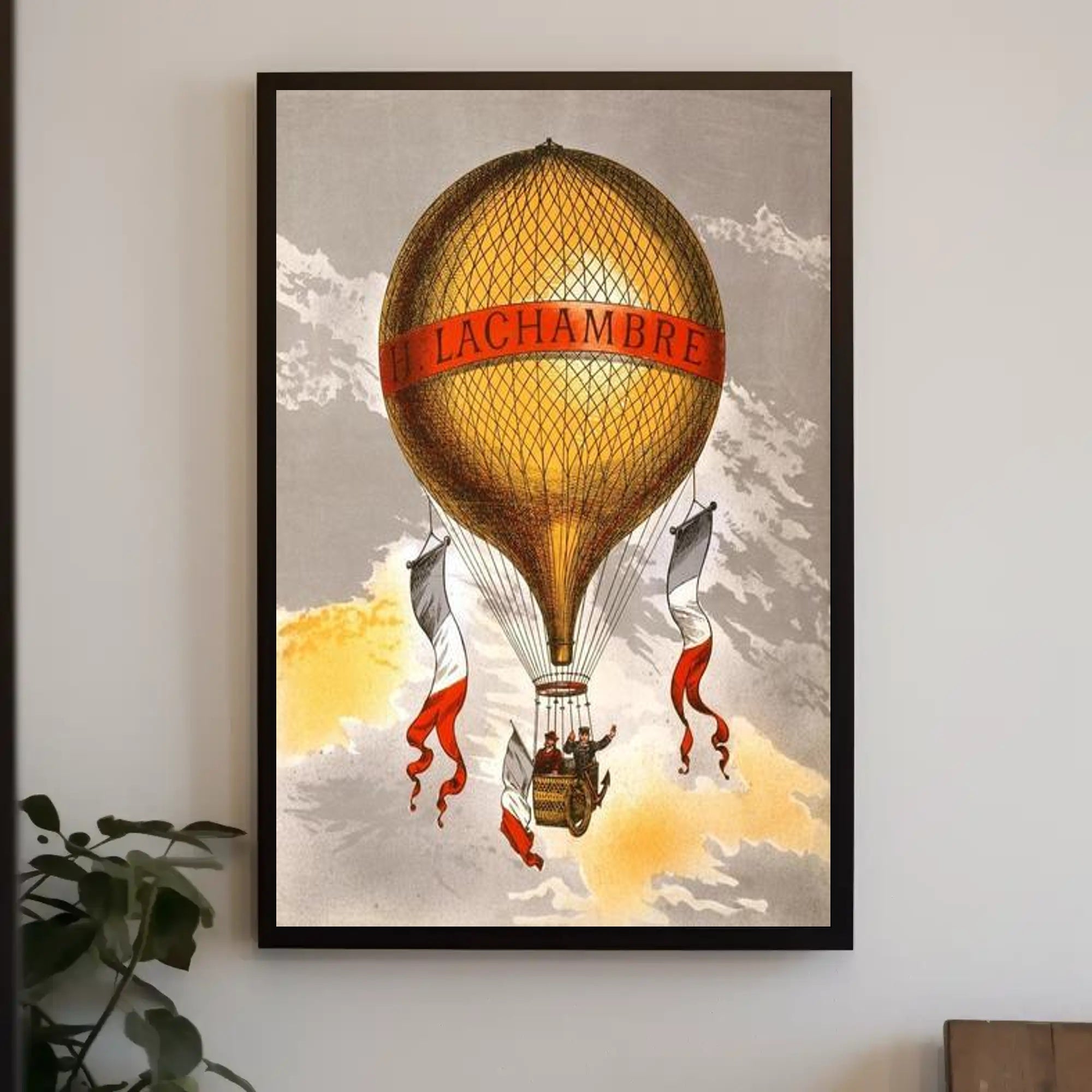 Vintage Hot Air Balloon Illustration Poster PosterGoat