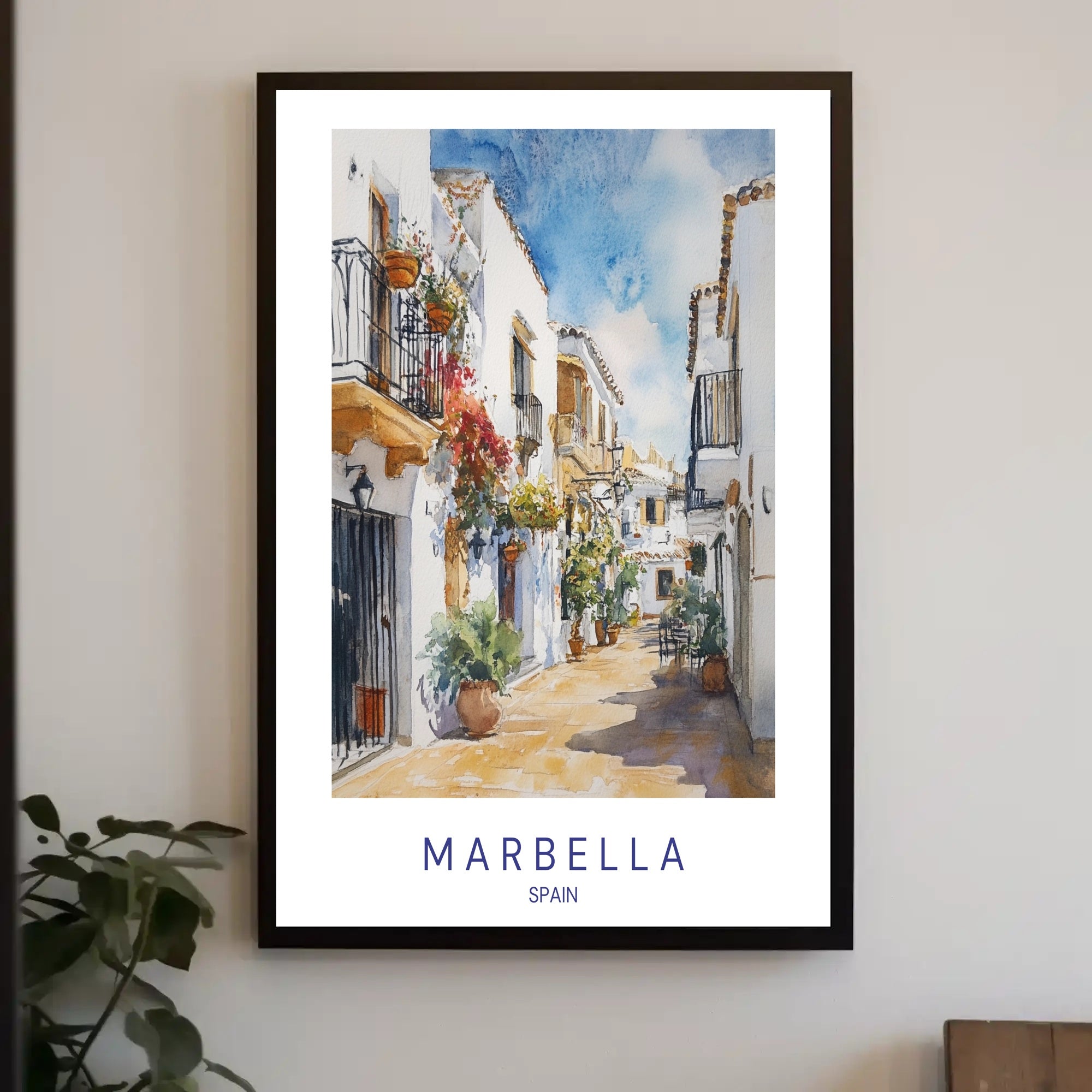 Charming Streets of Marbella Poster PosterGoat