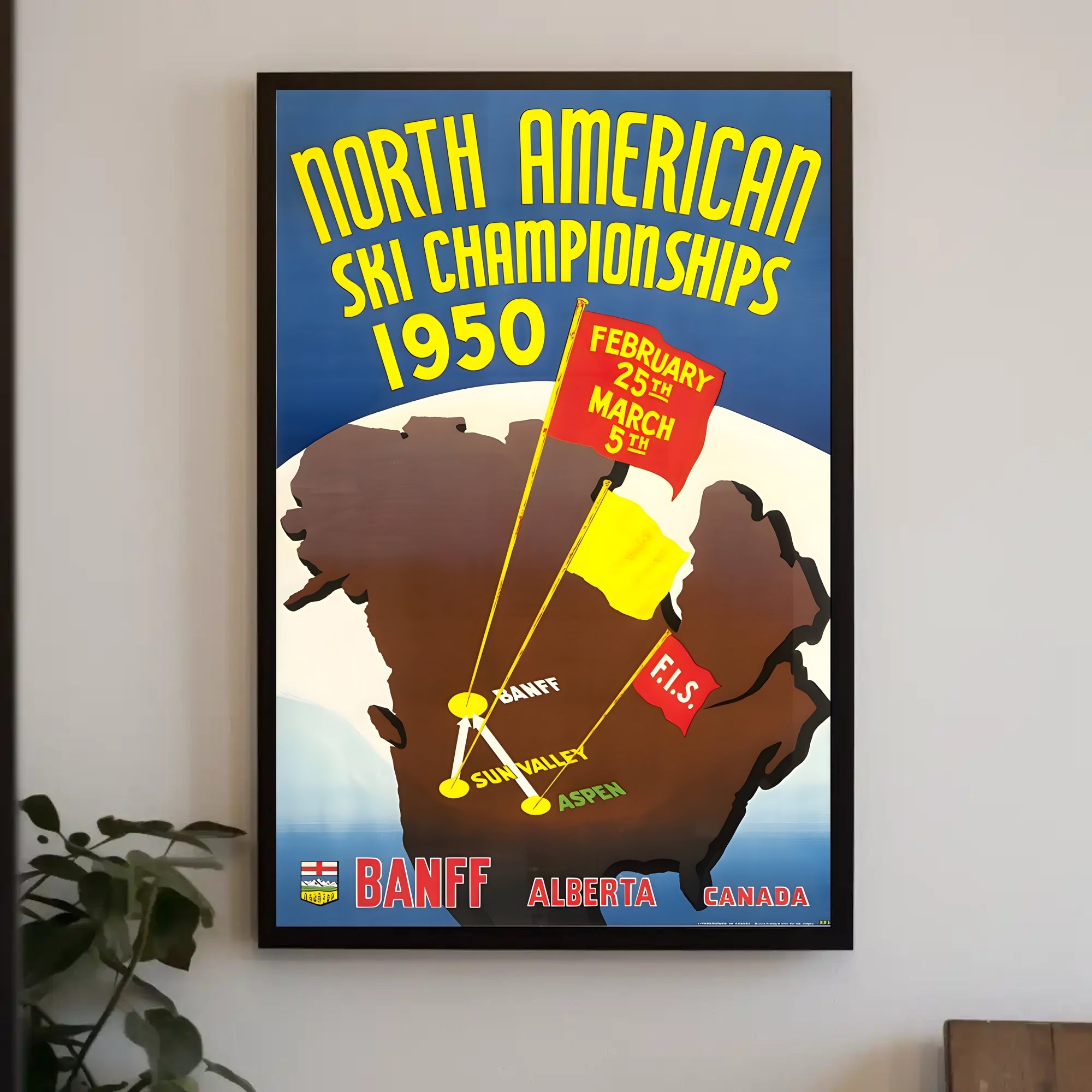 Vintage North American Ski Championships 1950 Sports Poster PosterGoat