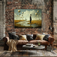 Surreal Dreamscape with 19th-century Figure - Artistic Poster