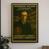 Woodrow Wilson Artistic Presidential Portrait Poster