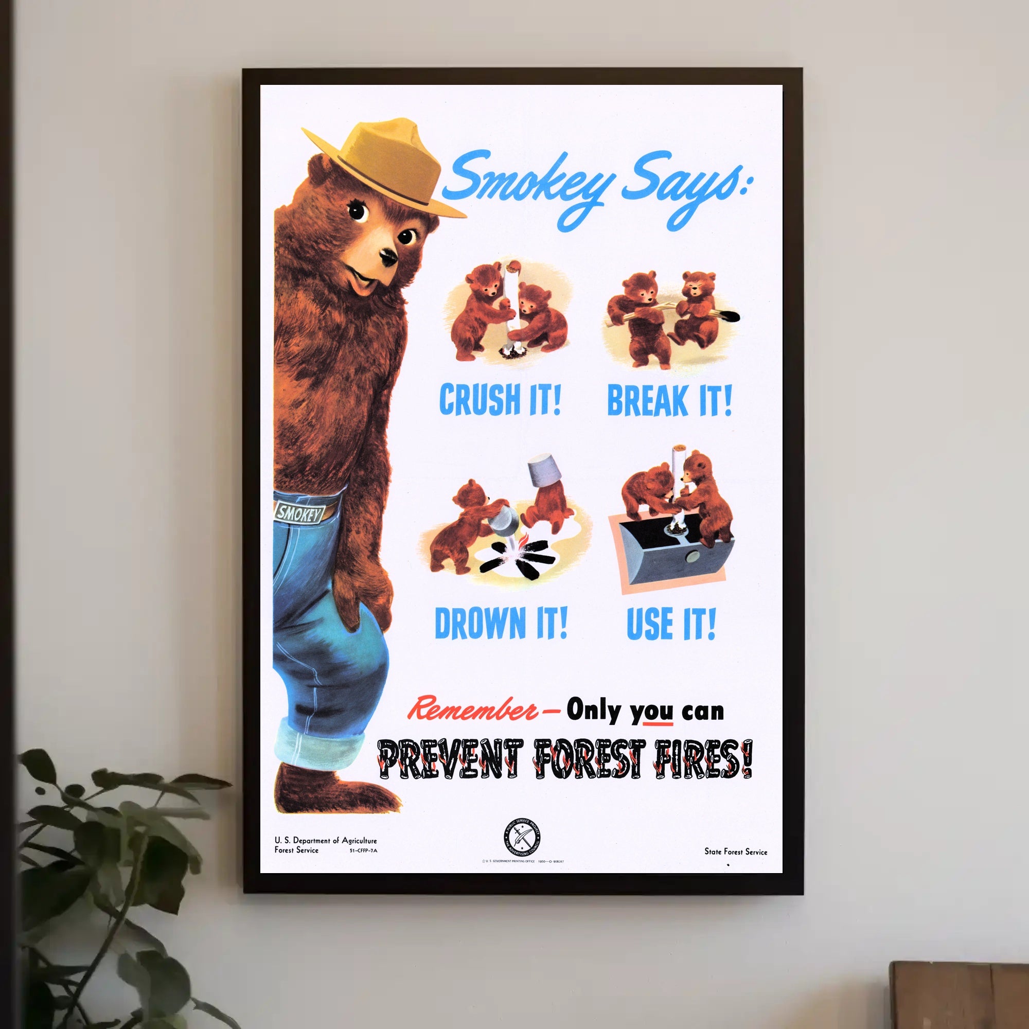 Smokey Bear's Fire Prevention Message Poster PosterGoat