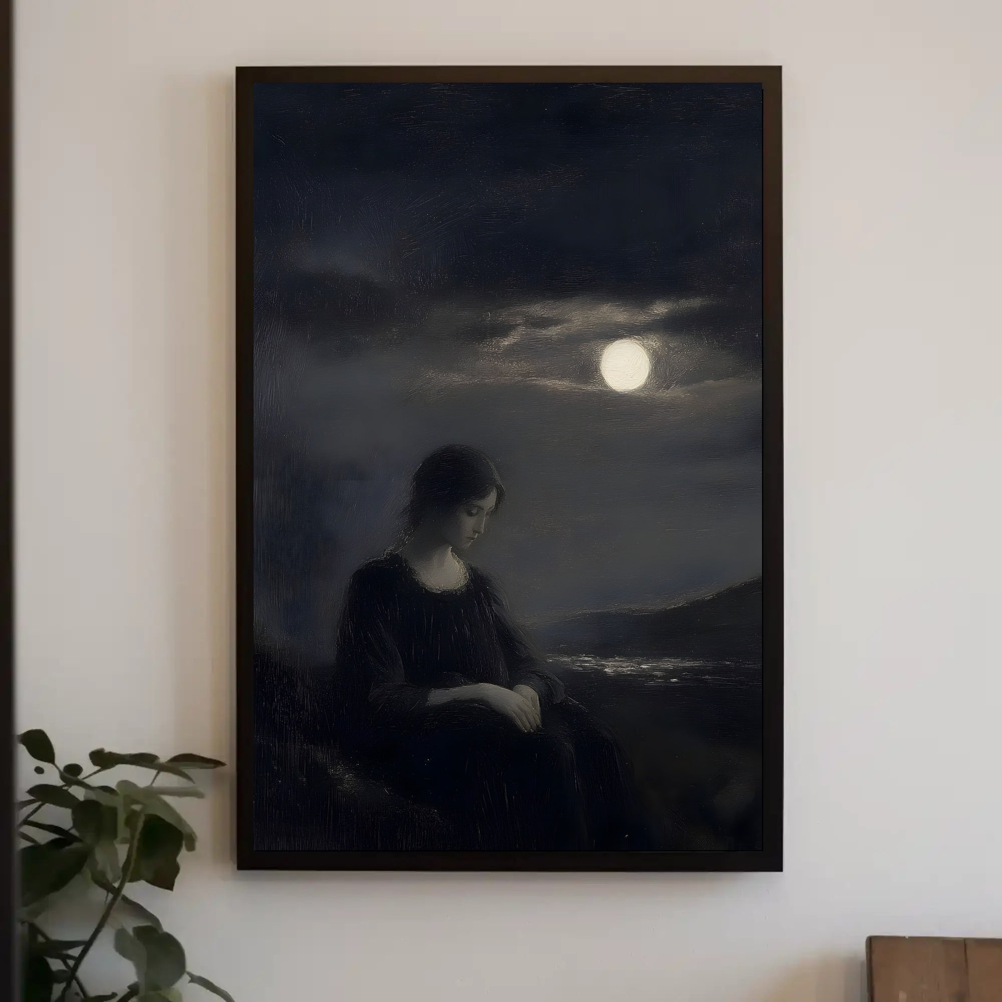 Mystical Moonlight Woman Artistic Poster PosterGoat