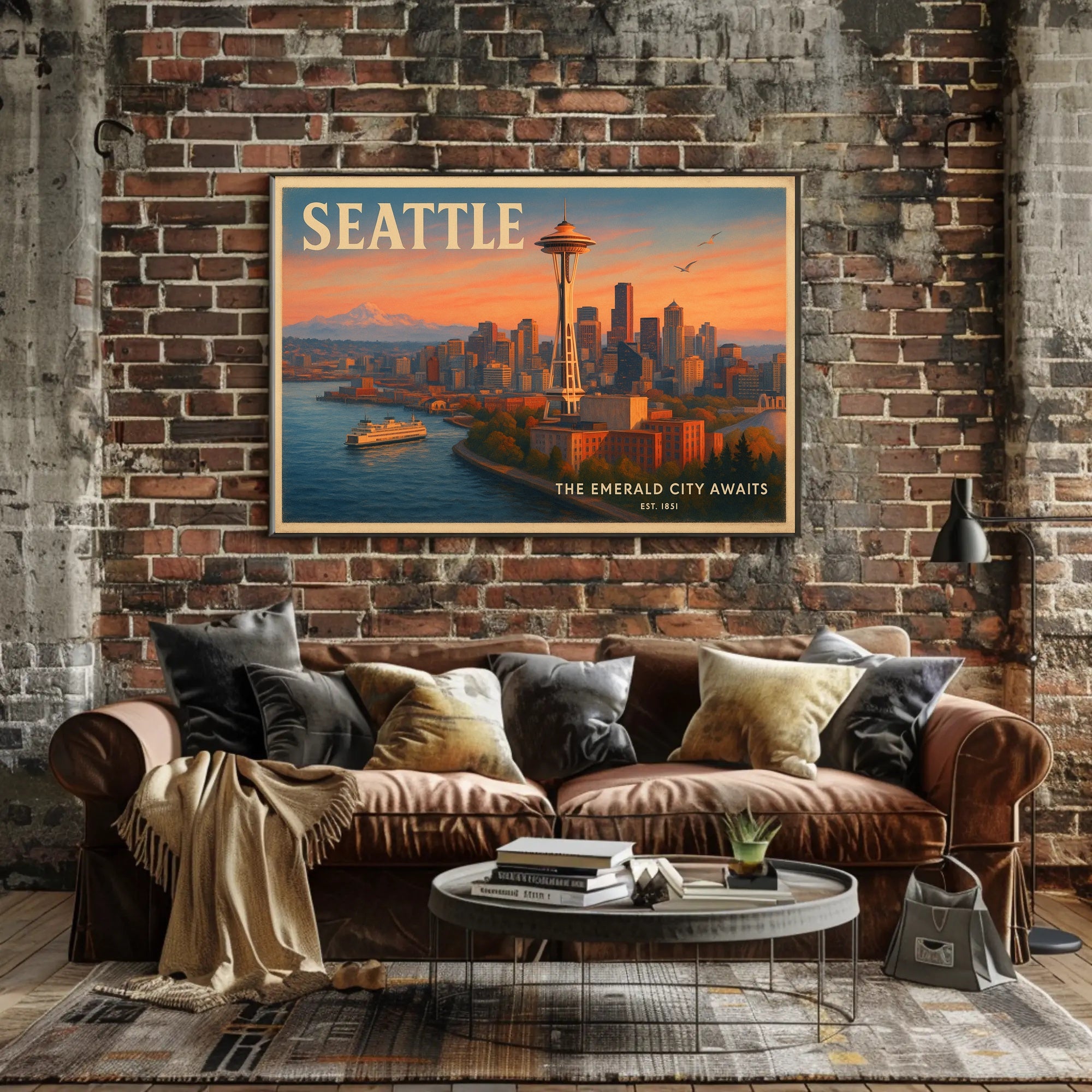 Welcome to Seattle Travel Poster Art Print