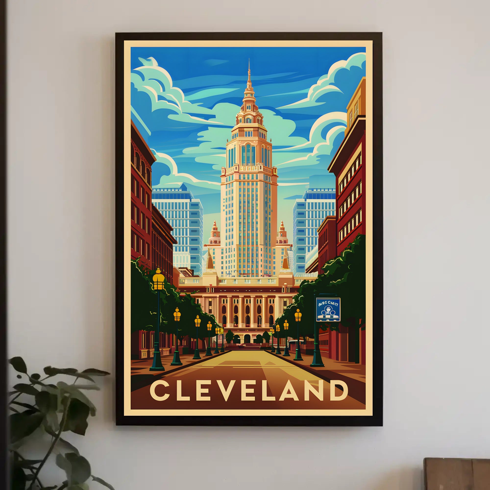 Iconic Cleveland Skyline Poster