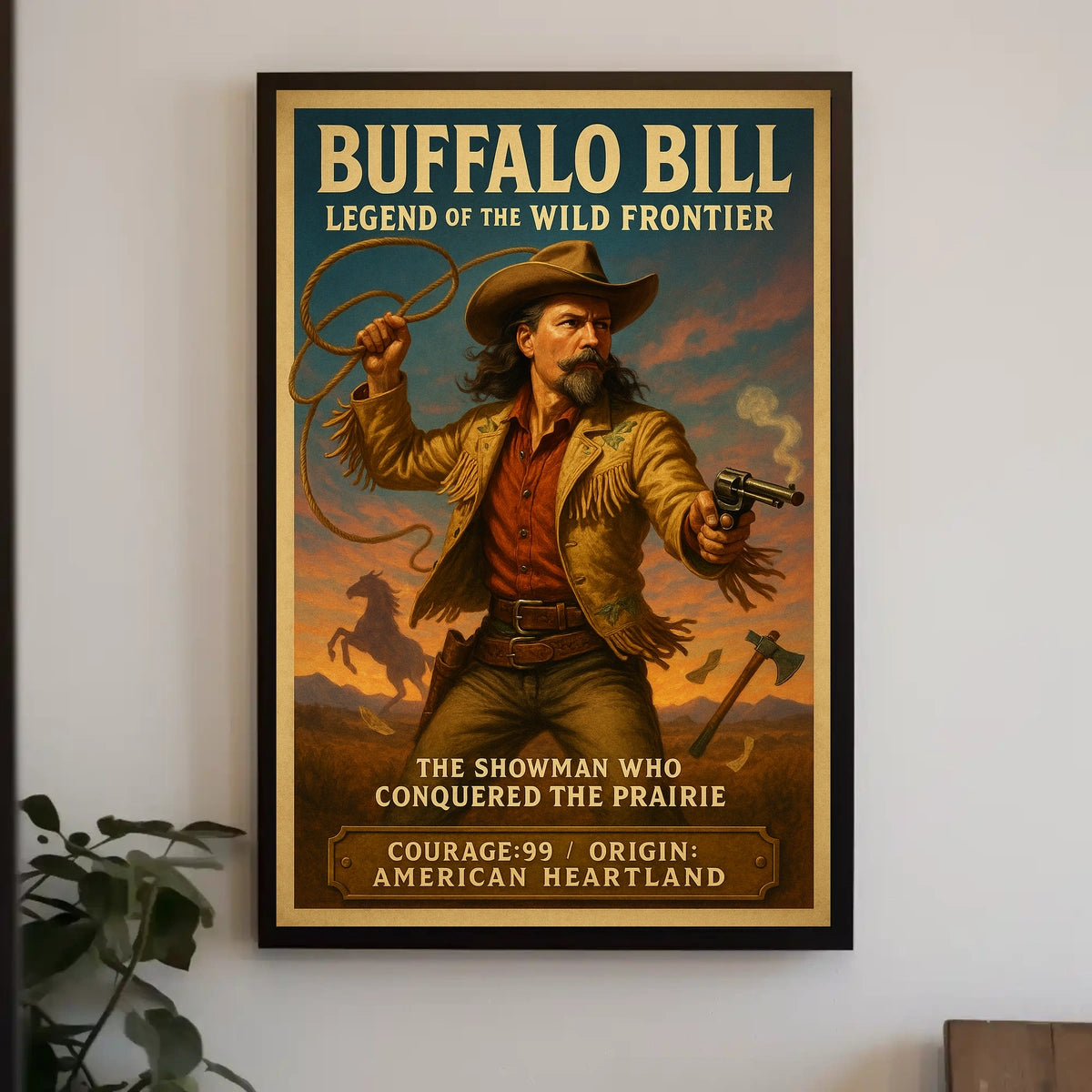Buffalo Bill Wild West Adventure Poster Vintage Wall Art