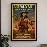 Buffalo Bill Wild West Adventure Poster Vintage Wall Art