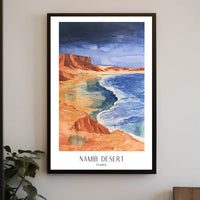Namib Desert Night Sky Watercolor Travel Poster PosterGoat