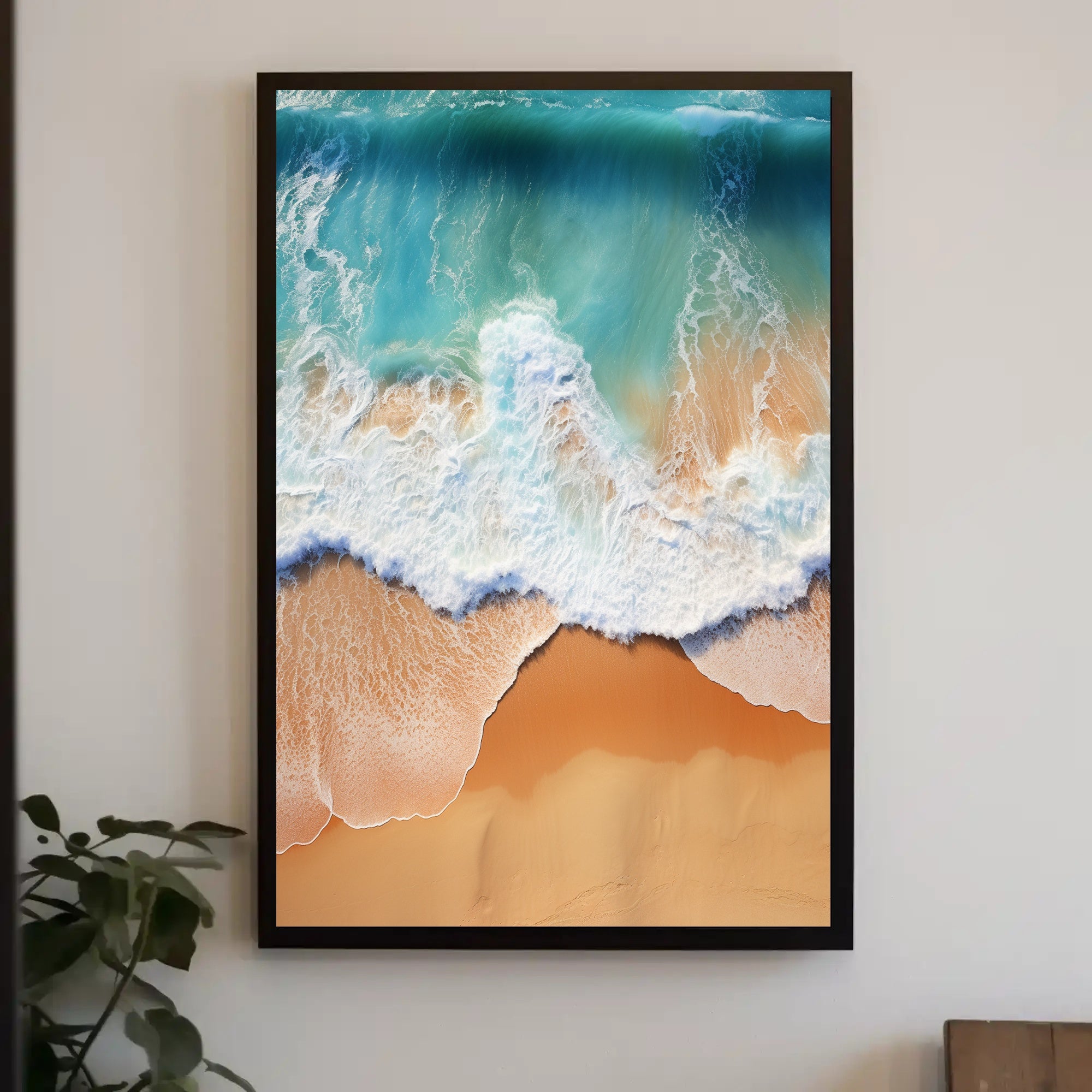 Ocean Waves And Sandy Shore Poster