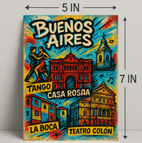 Buenos Aires Highlights Vintage Poster Print PosterGoat
