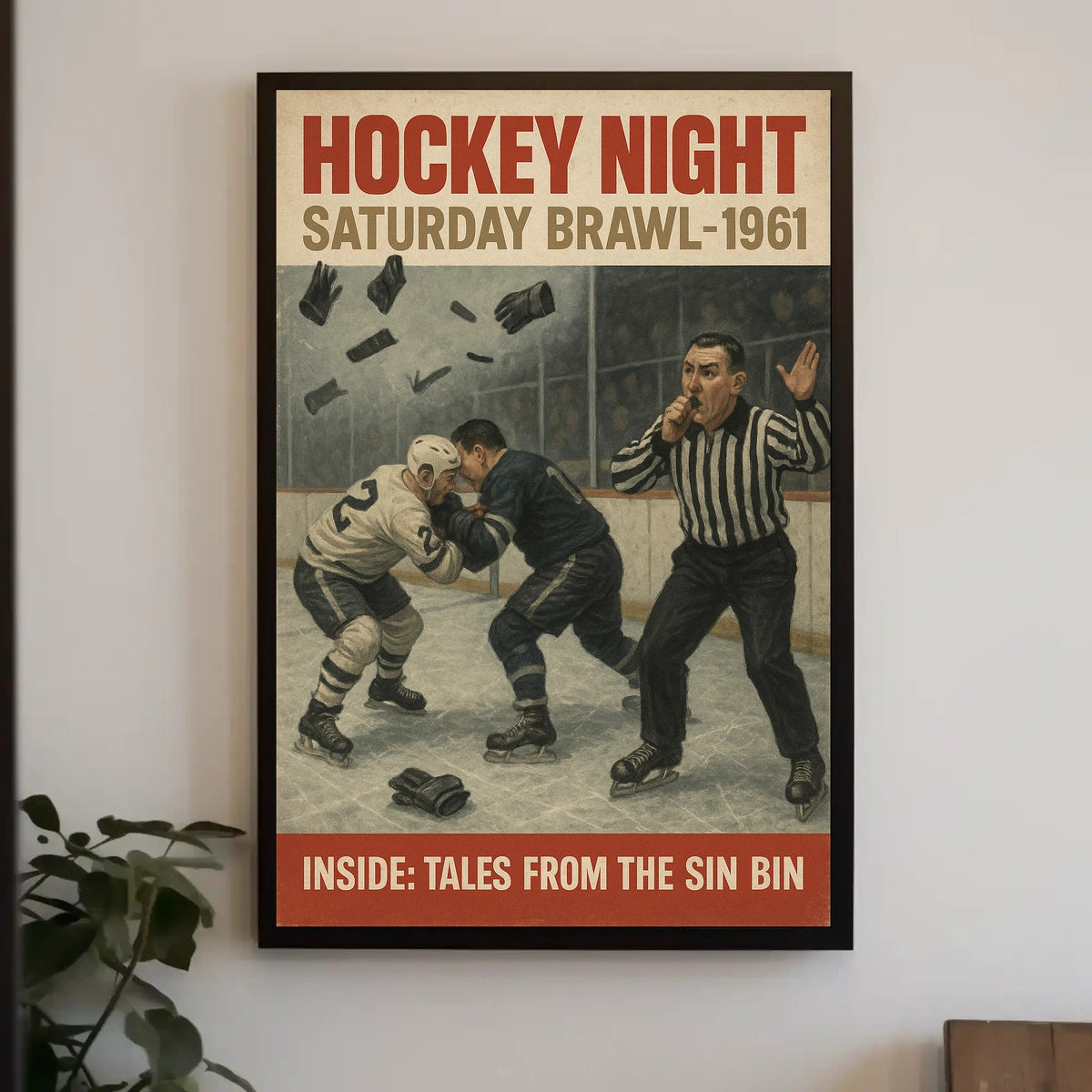 Hockey Night Saturday Brawl 1961 Poster