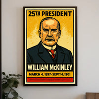 William McKinley 25th President of the United States Inked Comic Style Poster