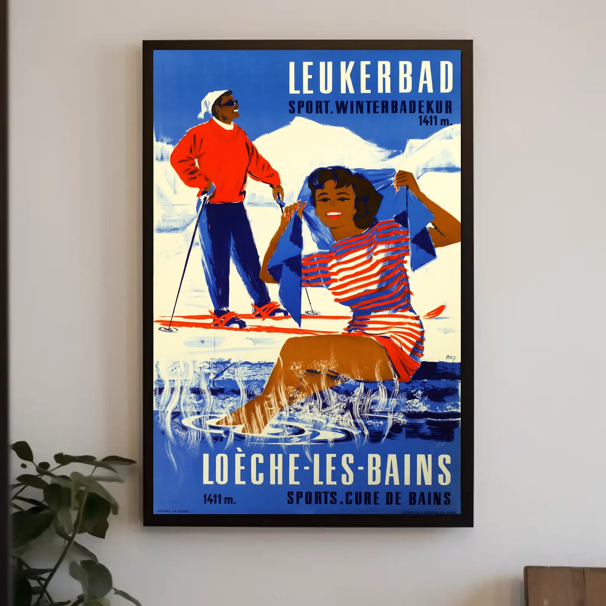 Leukerbad Winter Sports and Bathing Retreat Poster PosterGoat