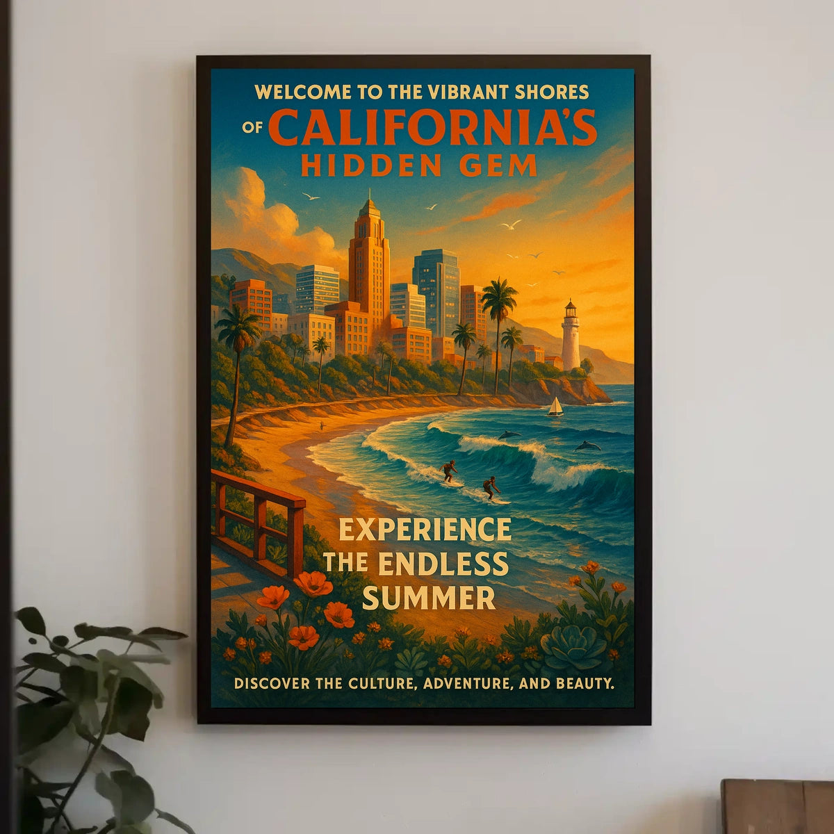 California Hidden Gem Poster Summer For Beach Lovers