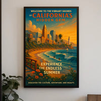 California Hidden Gem Poster Summer For Beach Lovers