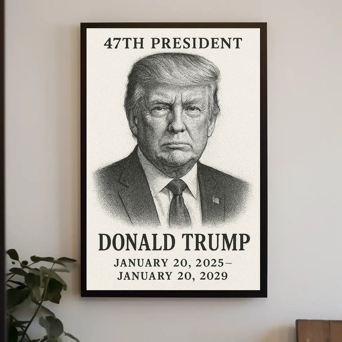 Donald Trump 47th President Pop Art Typography Patriotic Wall Decor Collectors Gallery Poster