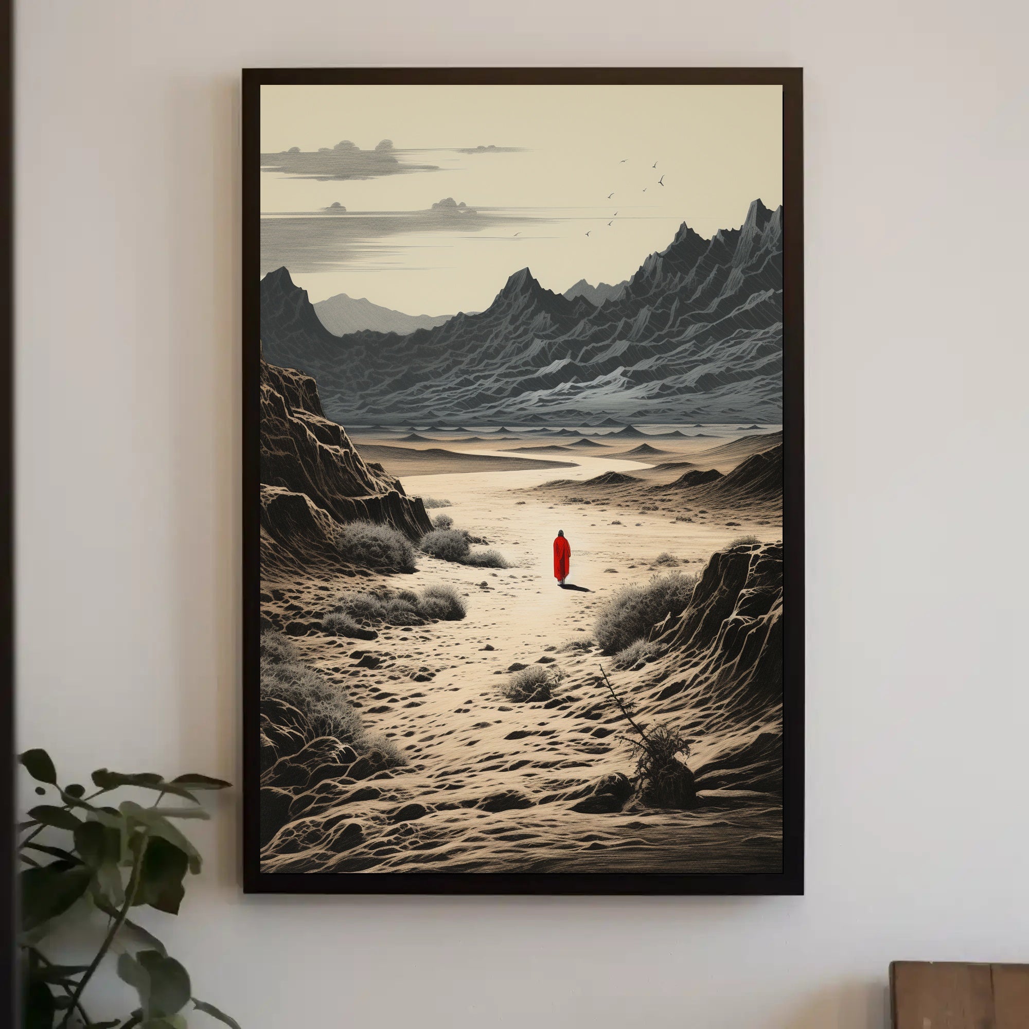 Solitary Wanderer In The Desert Poster