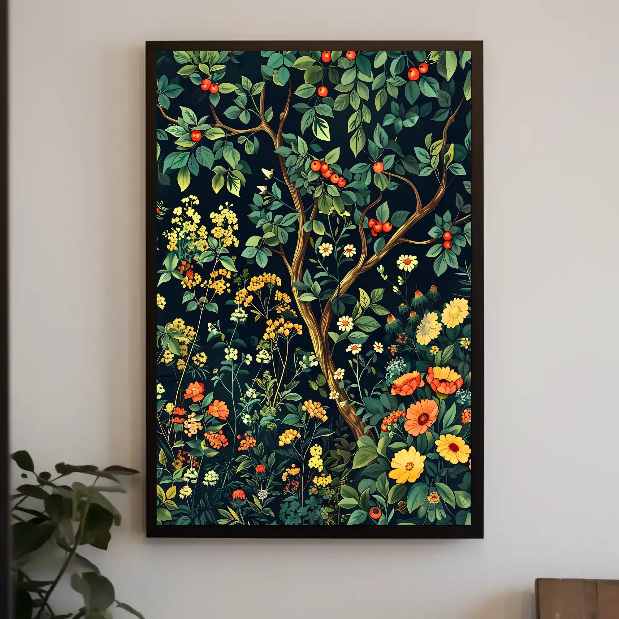 Vibrant Botanical Garden Wall Art Print