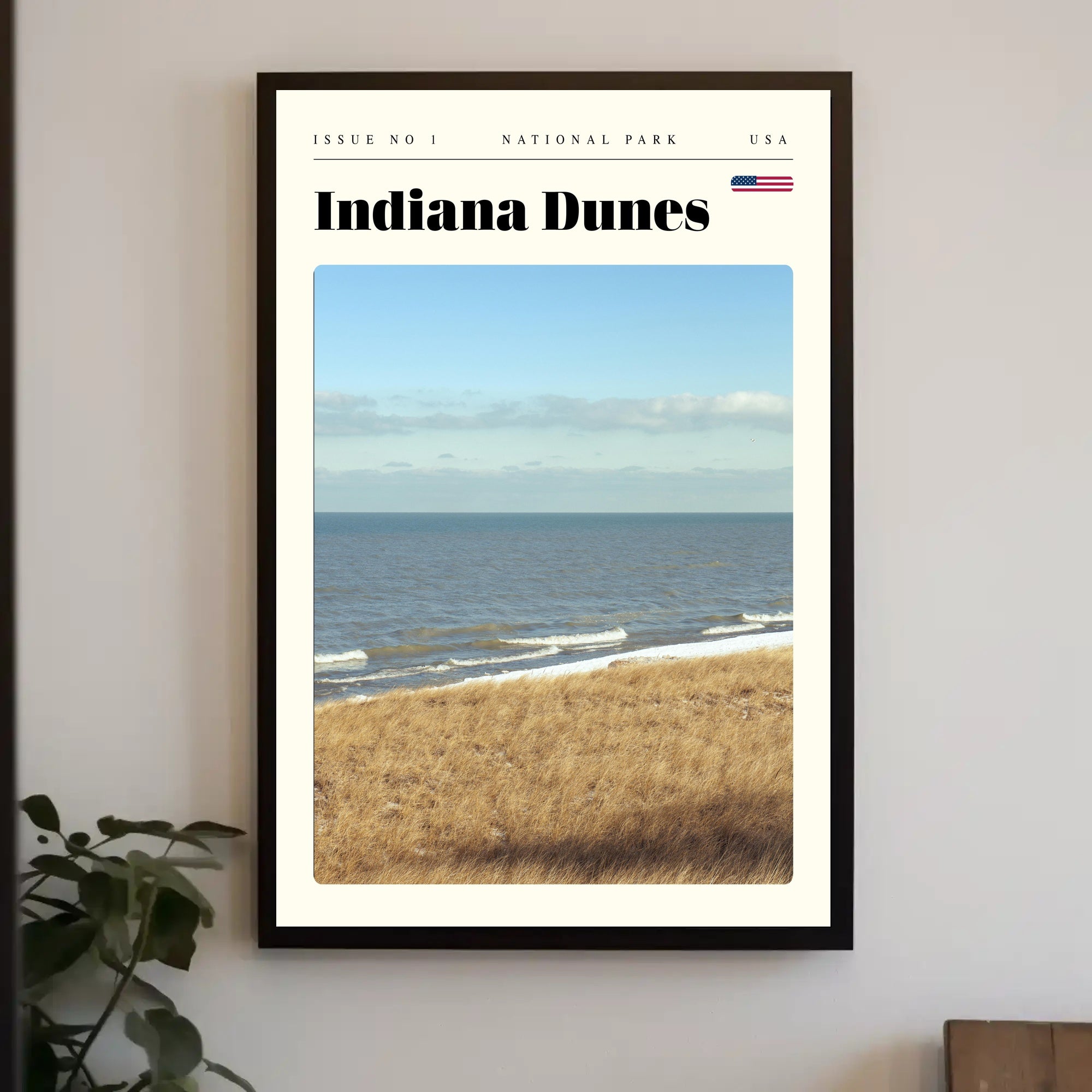 Indiana Dunes Poster Vintage National Park Travel Print
