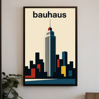 Modernist Skyline Geometric Design Poster - Abstract, Artistic, or Pop Culture Poster