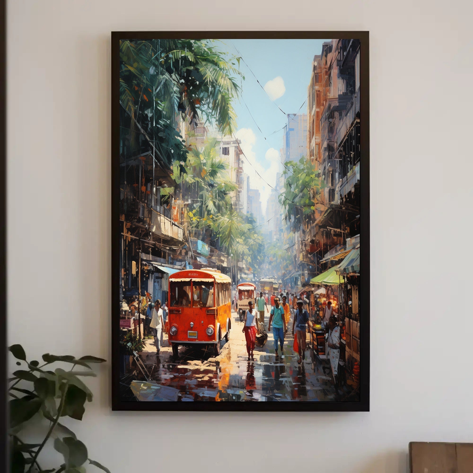 Vibrant City Street Scene Poster