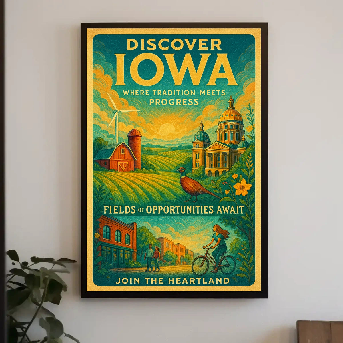 Discover Iowa Where Tradition Meets Progress Poster