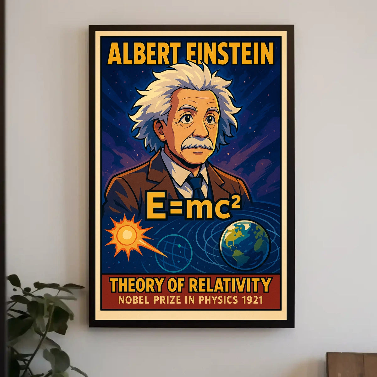 Einstein Nobel Prize Vintage Physics Portrait Gift Poster