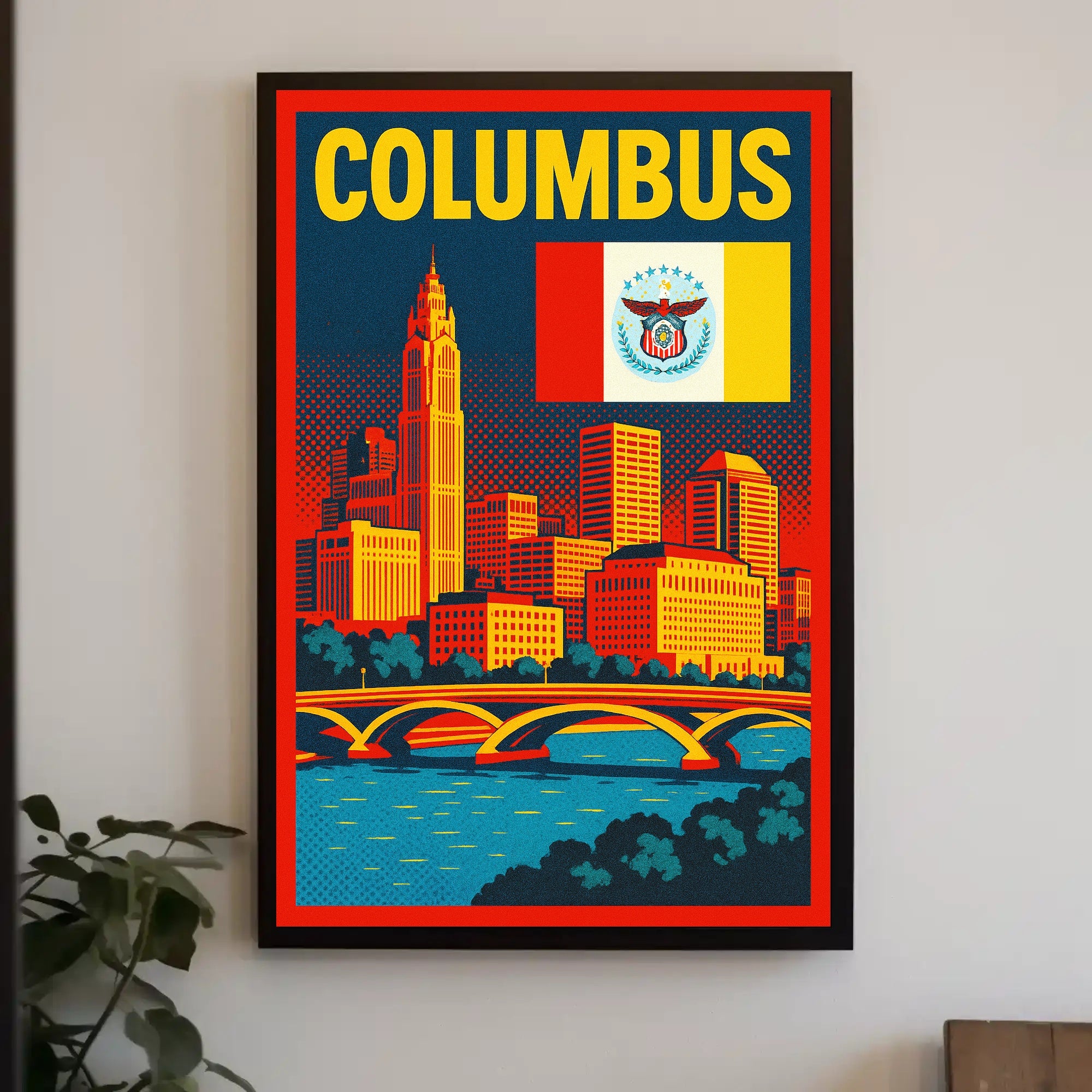 Columbus Cityscape Poster PosterGoat