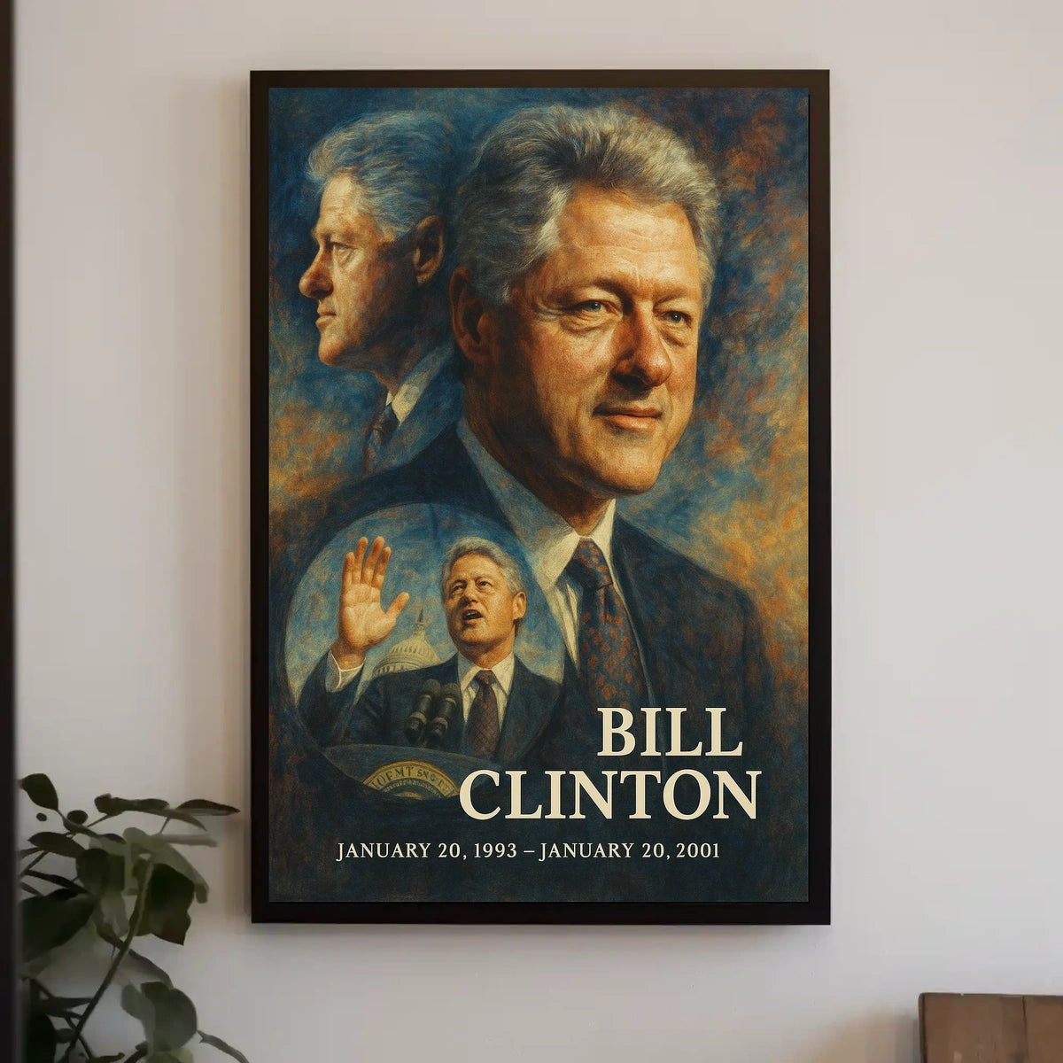 Bill Clinton 42nd President of the United States Double Exposure Poster