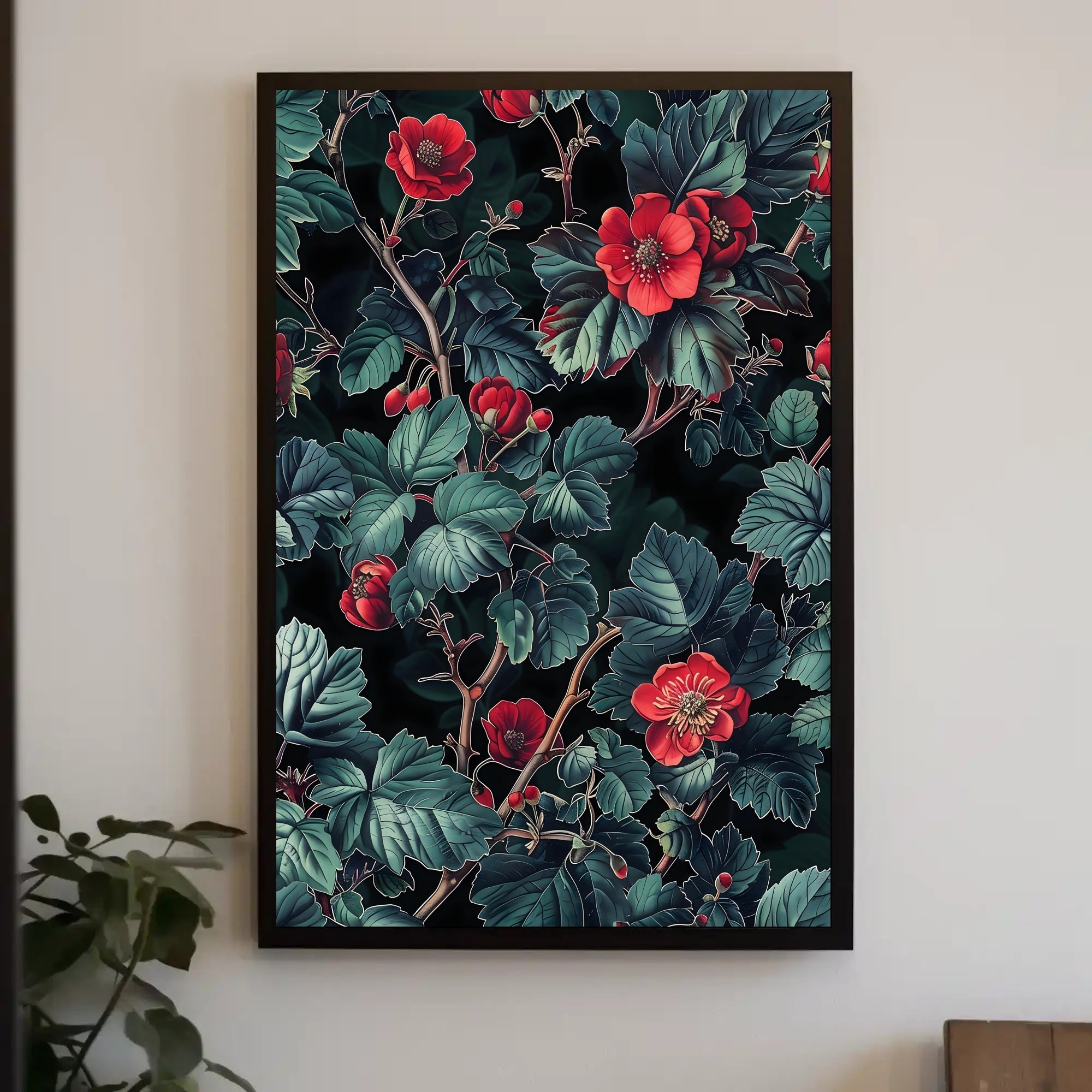 Floral Elegance Botanical Artwork: Artistic Poster