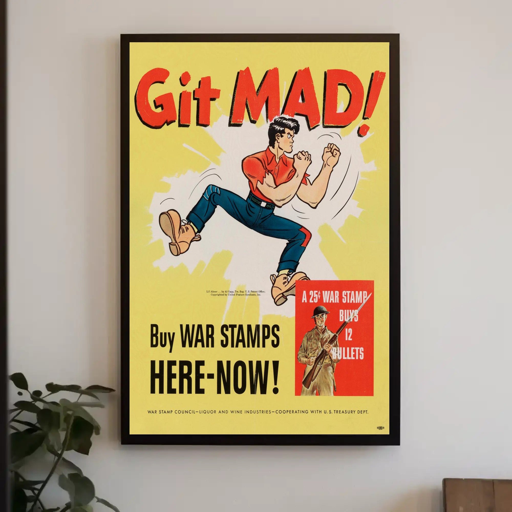 Git Mad Buy War Stamps Vintage Poster Decor PosterGoat