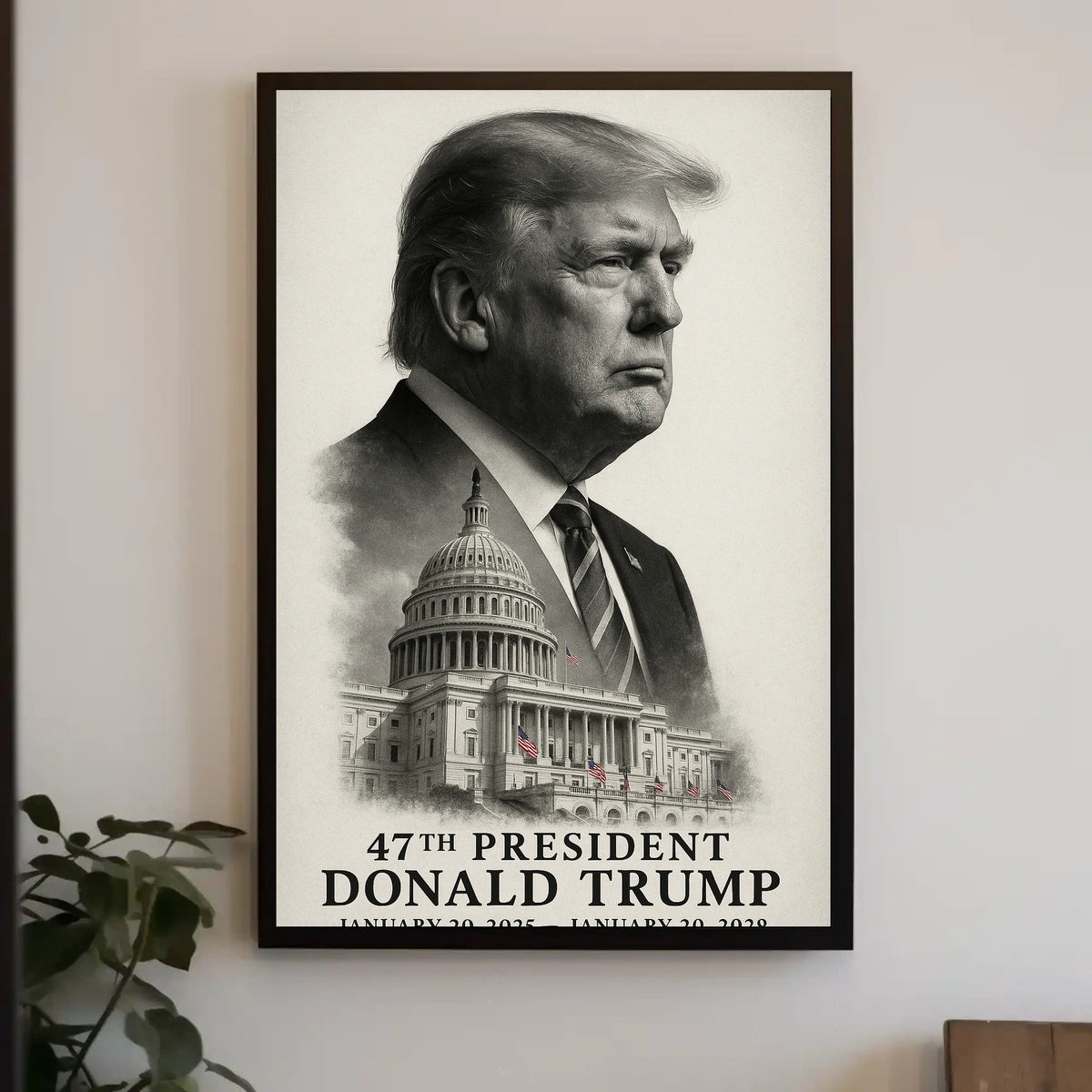 Donald Trump Resolute Visionary Above the Capitol Poster