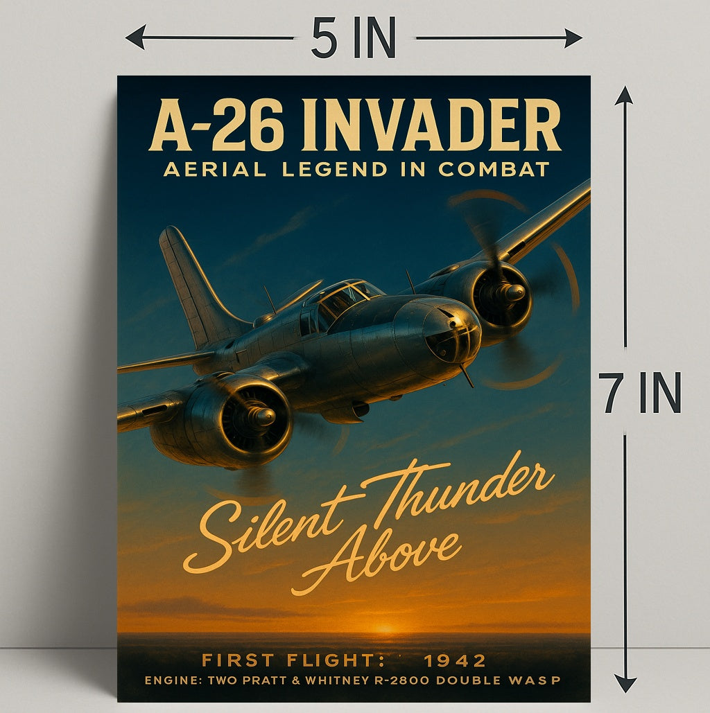 A-26 Invader Vintage Aviation WWII Poster