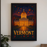 Vermont State Capitol At Dusk Poster