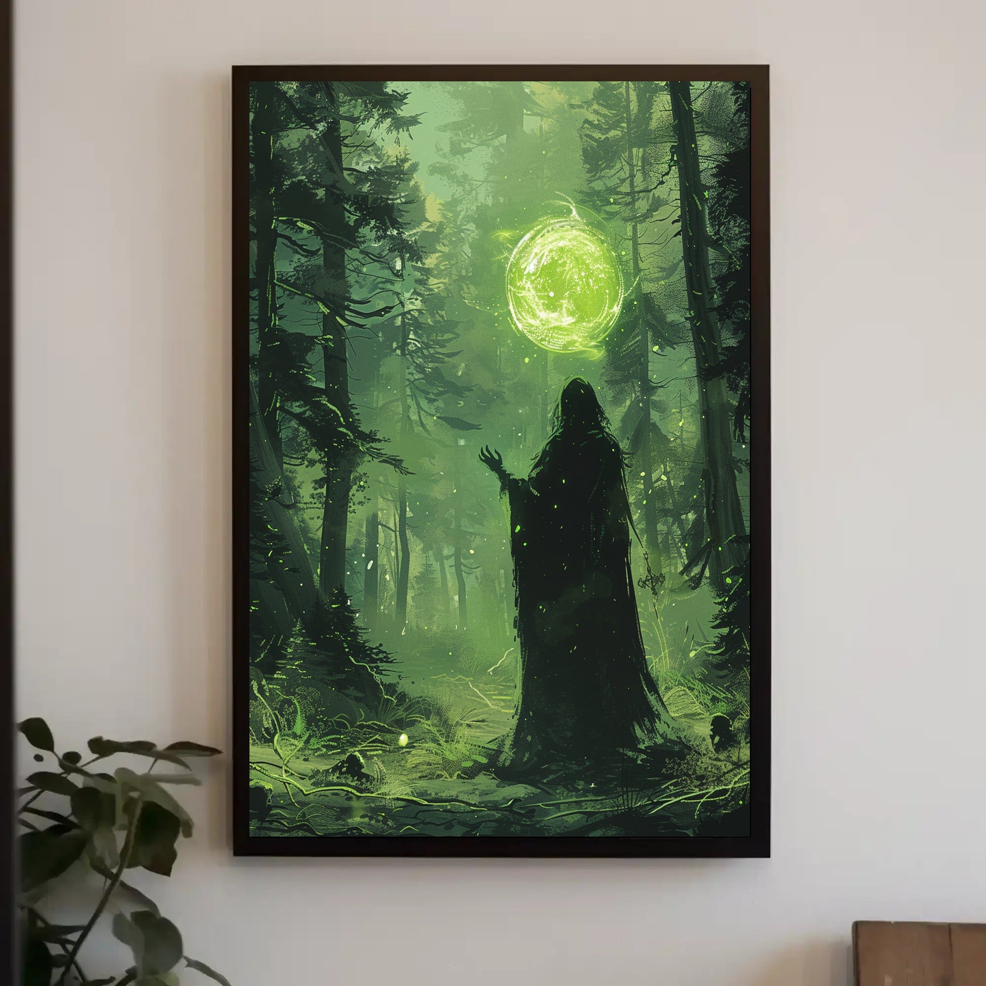 Mystical Forest Wizard Conjuring Fantasy or Mythology Poster PosterGoat