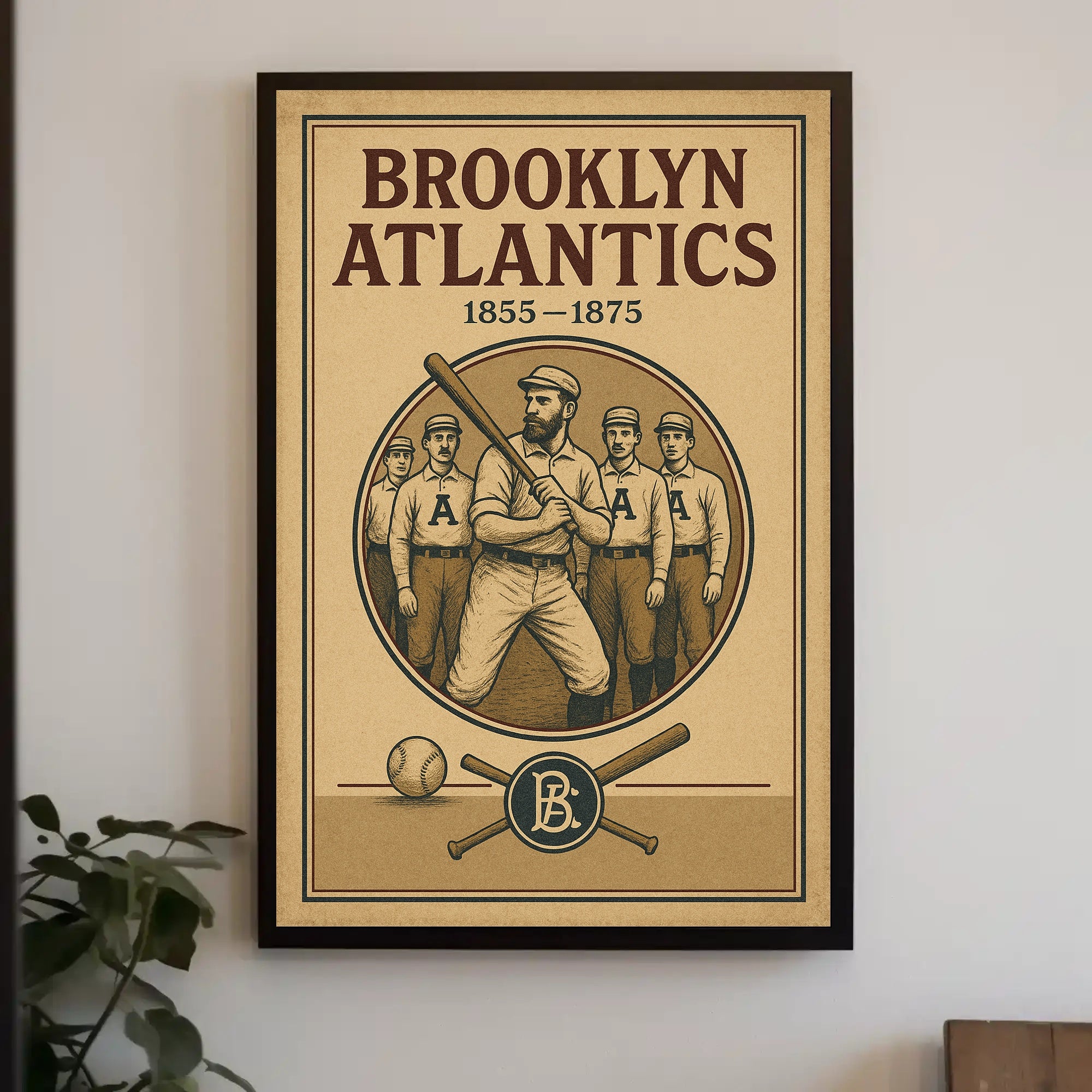 Brooklyn Atlantics Vintage Baseball Poster PosterGoat