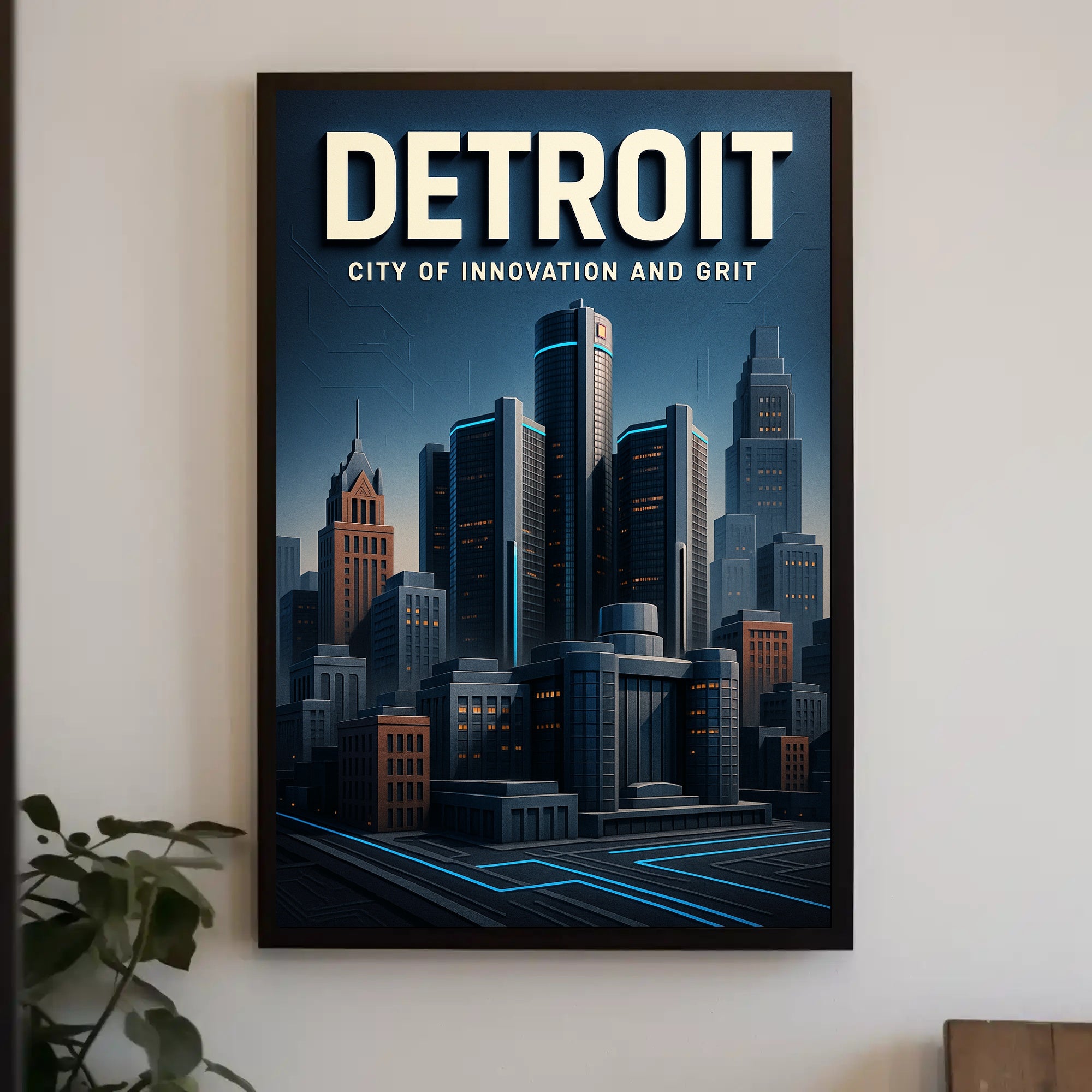 Detroit City of Innovation and Grit Poster PosterGoat
