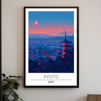 Kyoto Cityscape at Dusk: Cultural or Heritage Poster
