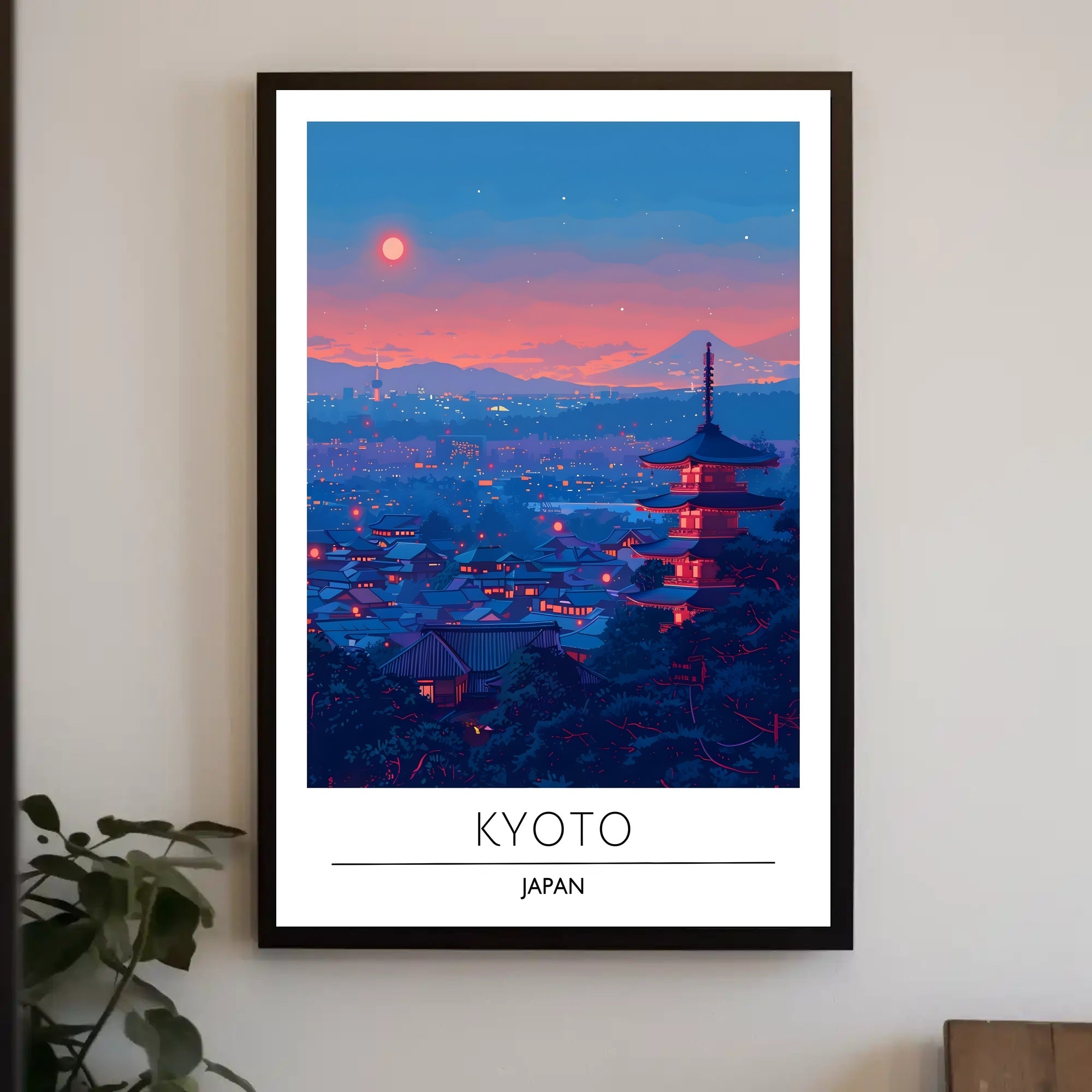 Kyoto Cityscape at Dusk: Cultural or Heritage Poster