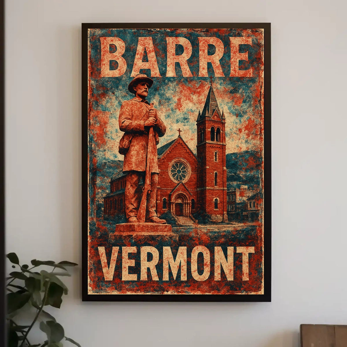 Barre Vermont Tribute Scenic Vintage Poster