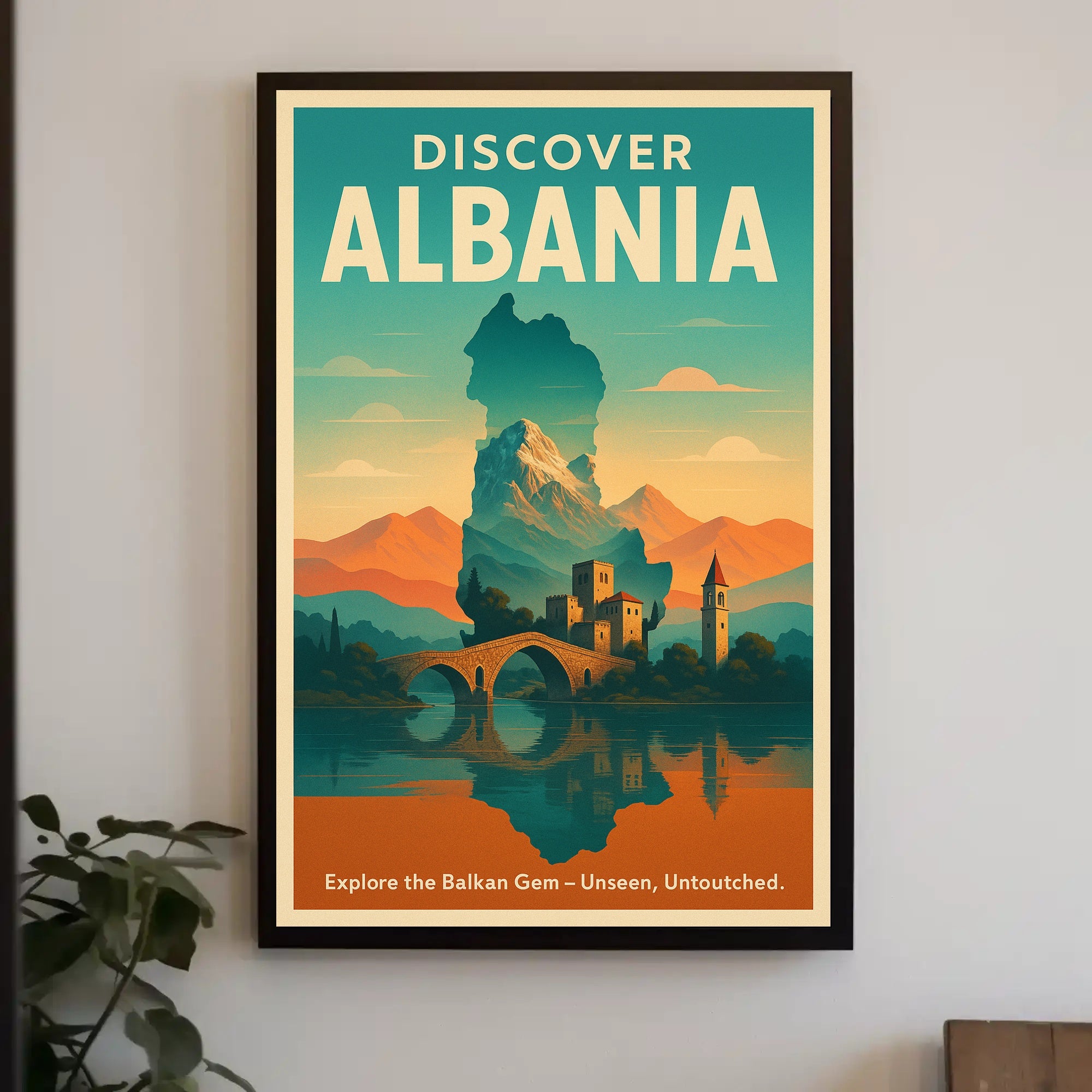 Discover Albania Vintage Travel Poster