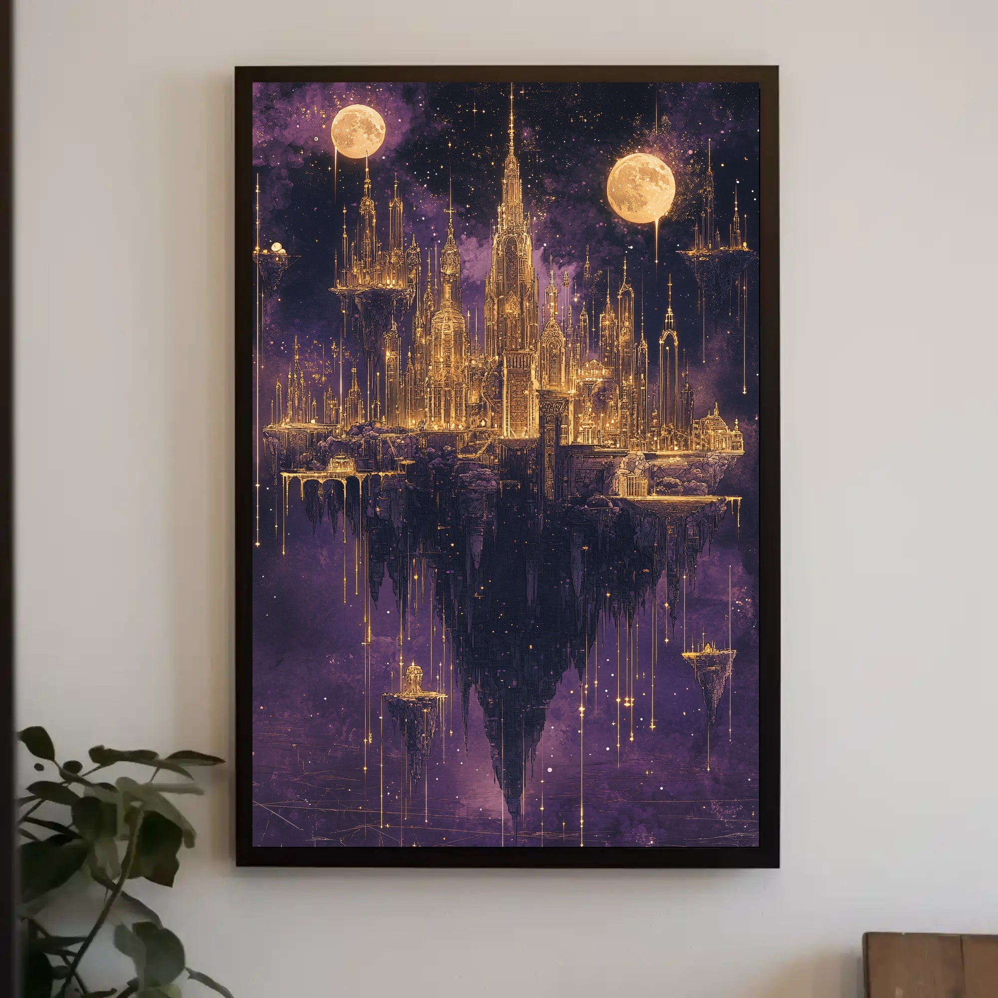 Mystical Floating Cityscape in a Fantasy or Mythology Poster