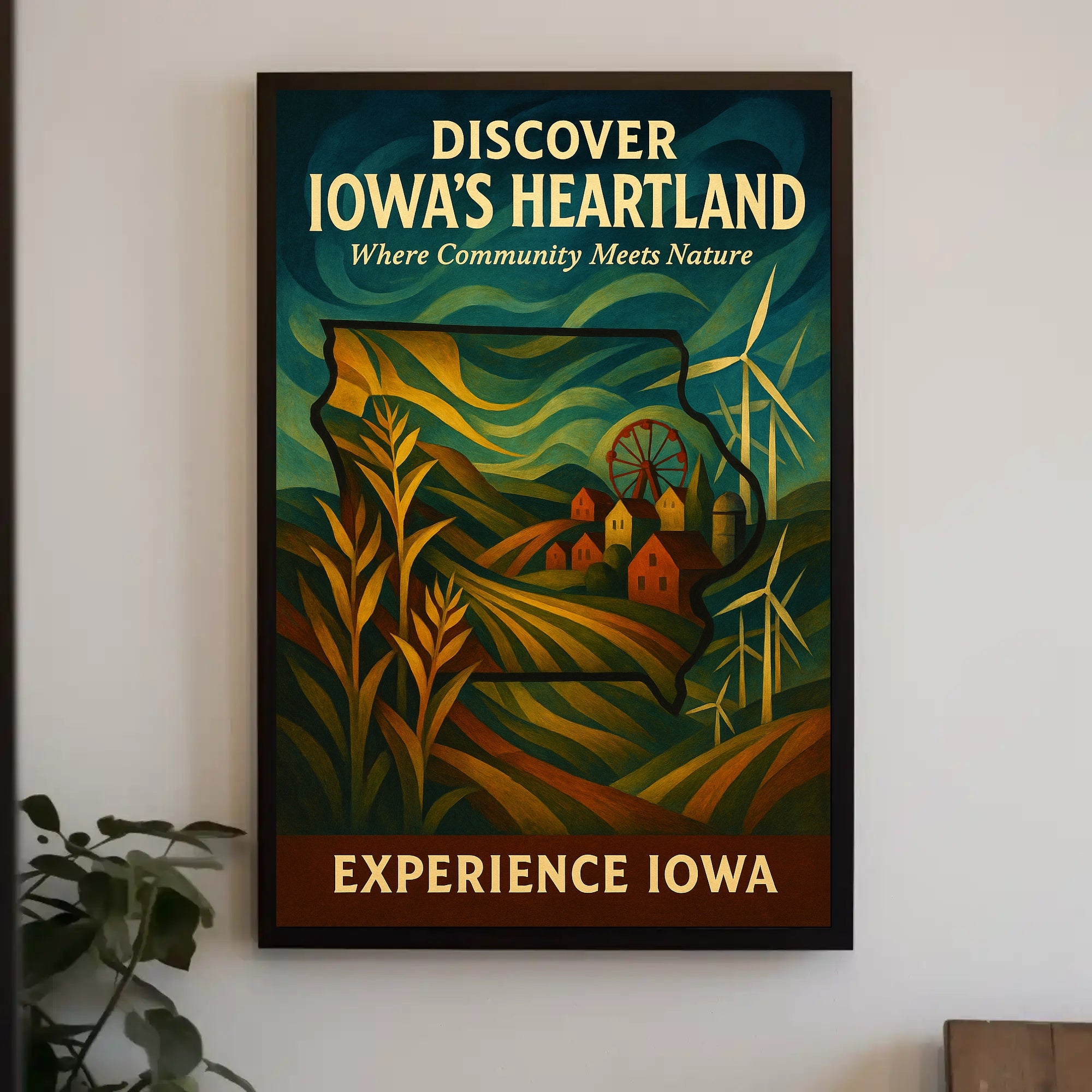 Iowa Tourism: Nature and Community, Travel Poster