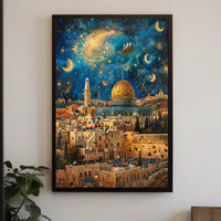 Enchanting Jerusalem Nightscape Holiday Fantasy Poster