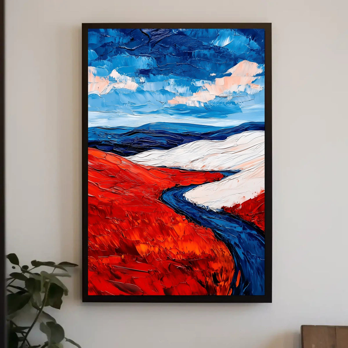 Vivid Landscape In American Flag Colors Abstract Poster