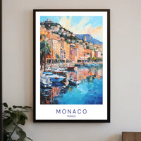 Coastal Charm of Monaco Poster PosterGoat