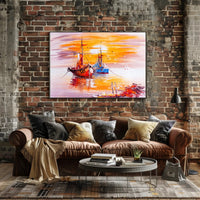 Tranquil Harbor at Sunset Poster